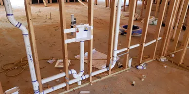 Rough-in plumbing for new construction build